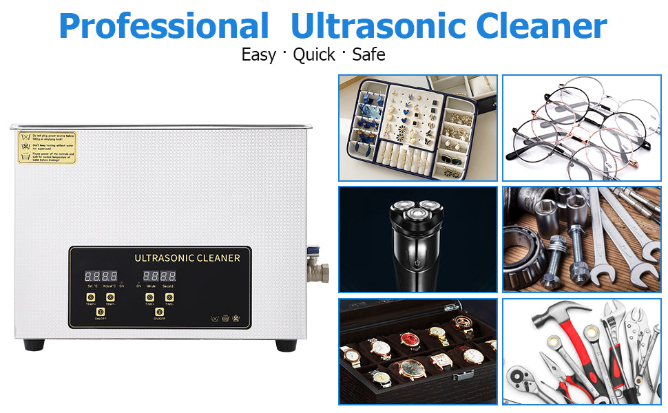 GARVEE Ultrasonic Cleaner 180W 6L Ultrasonic Jewelry Cleaner Machine With Digital Timer Heater Silver GARVEE Ultrasonic Cleaner 180W 6L Ultrasonic Jewelry Cleaner Machine With Digital Timer Heater Silver