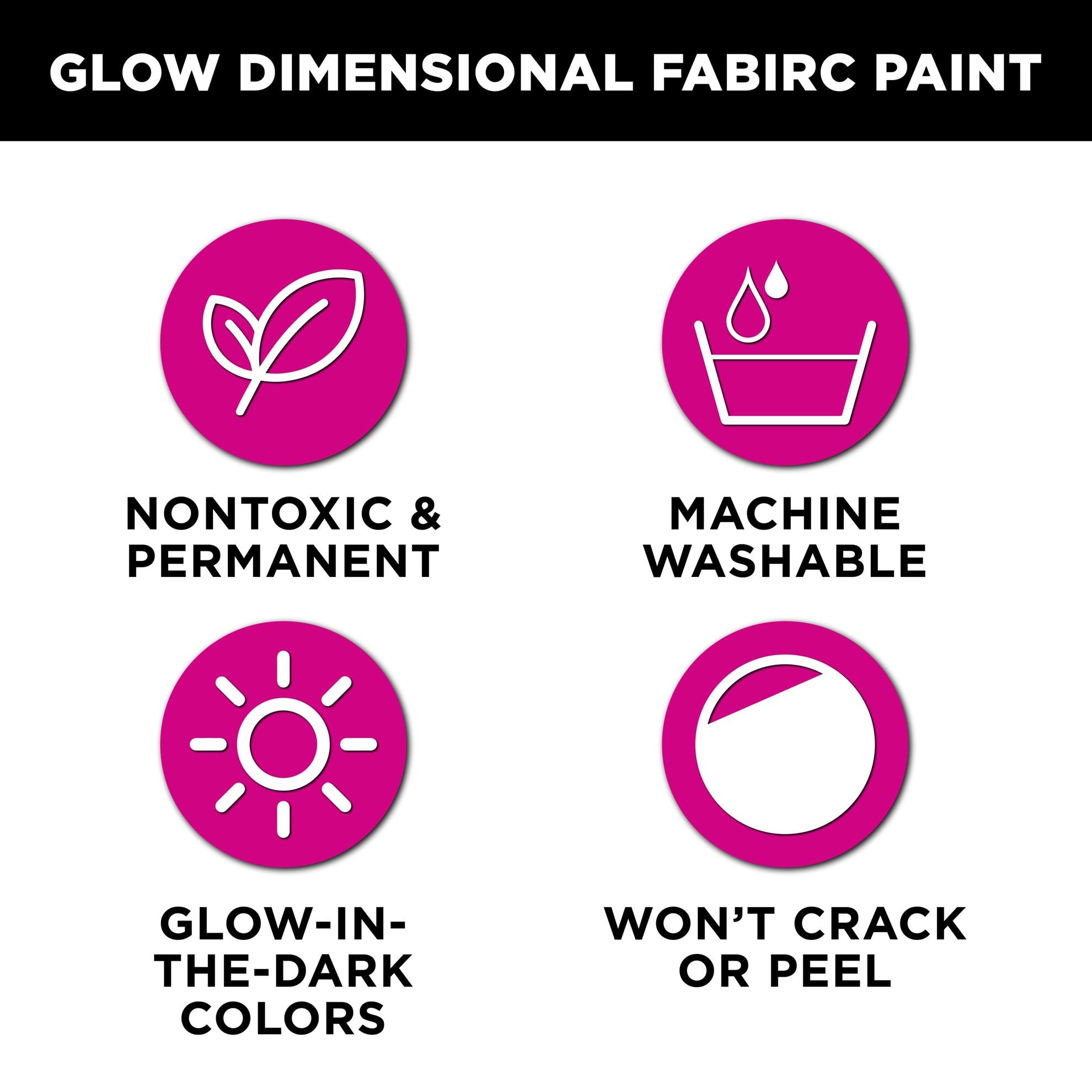 Tulip Dimensional Fabric Paint Glow 1.25 fl oz 6 Pack