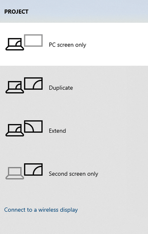4 display options