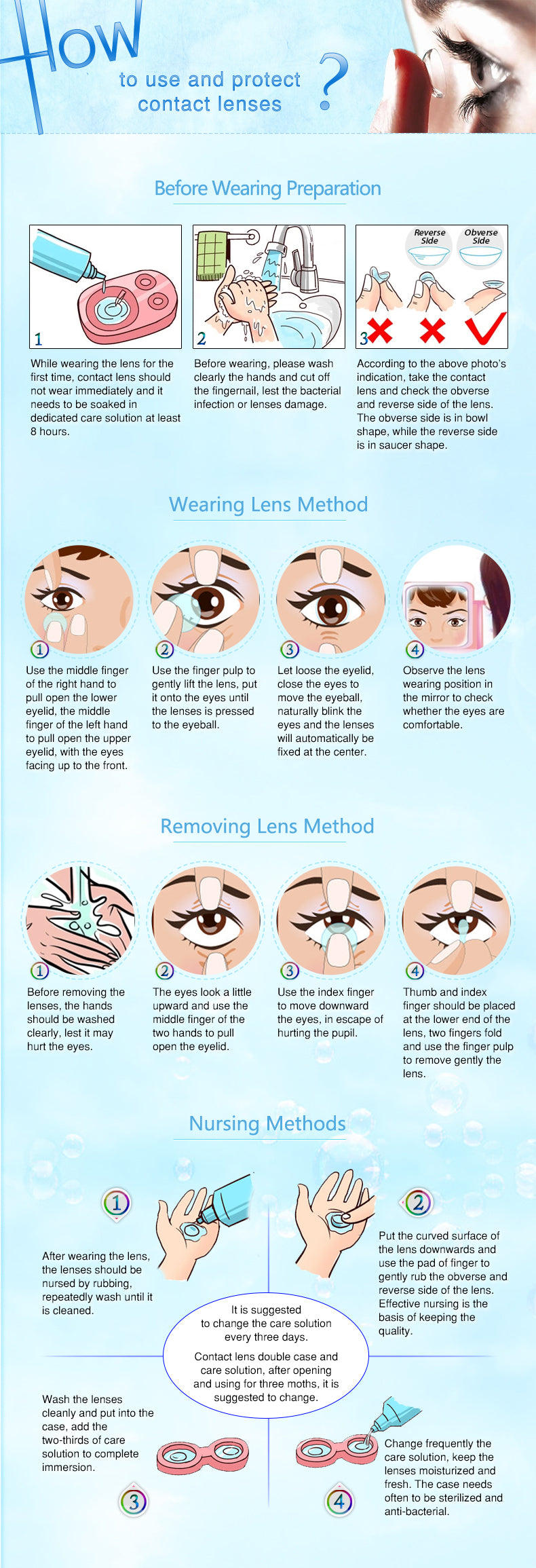 How to use and protect contact lenses