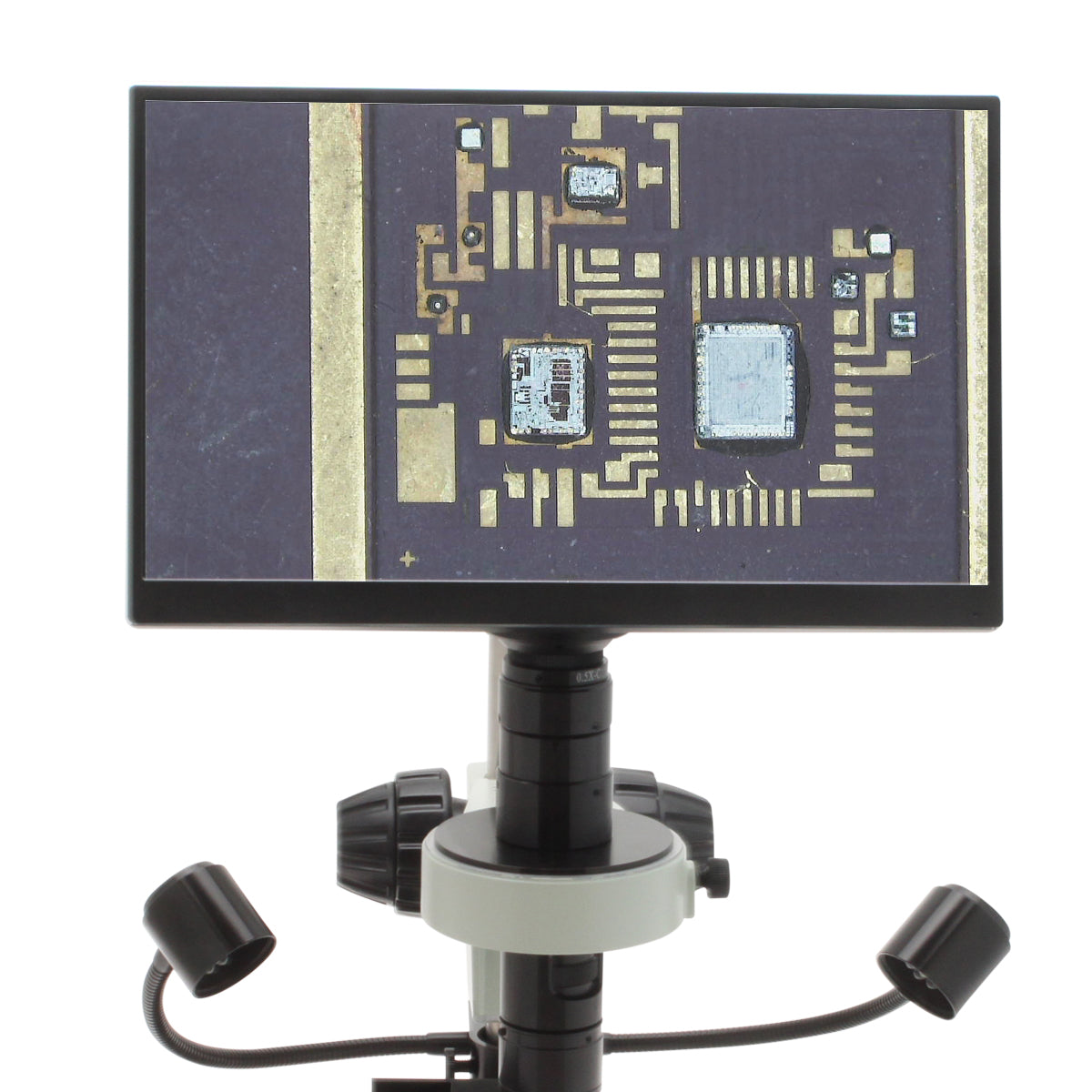 Digital Microscope with 360 Viewer, Mighty Cam Eidos on Post Stand with Gooseneck LEDs [13.3x - 94.4x]