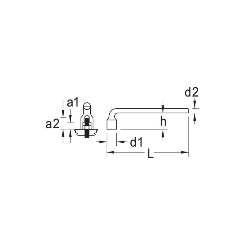 Gedore 6195150 25 12 Socket Wrench 12 mm L.215 mm