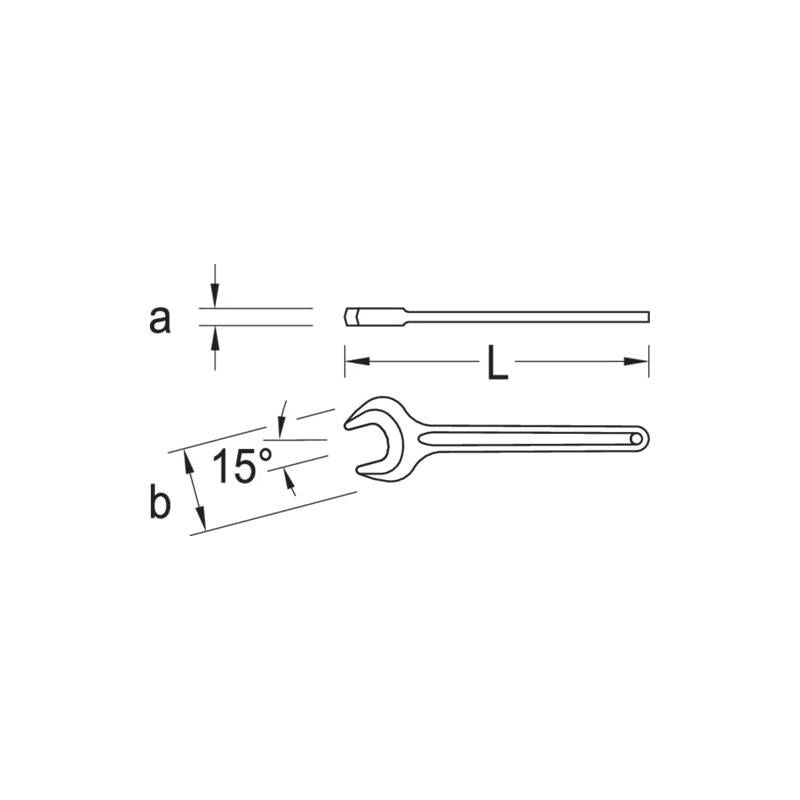 Gedore 6580810 Single open ended spanner 7/8