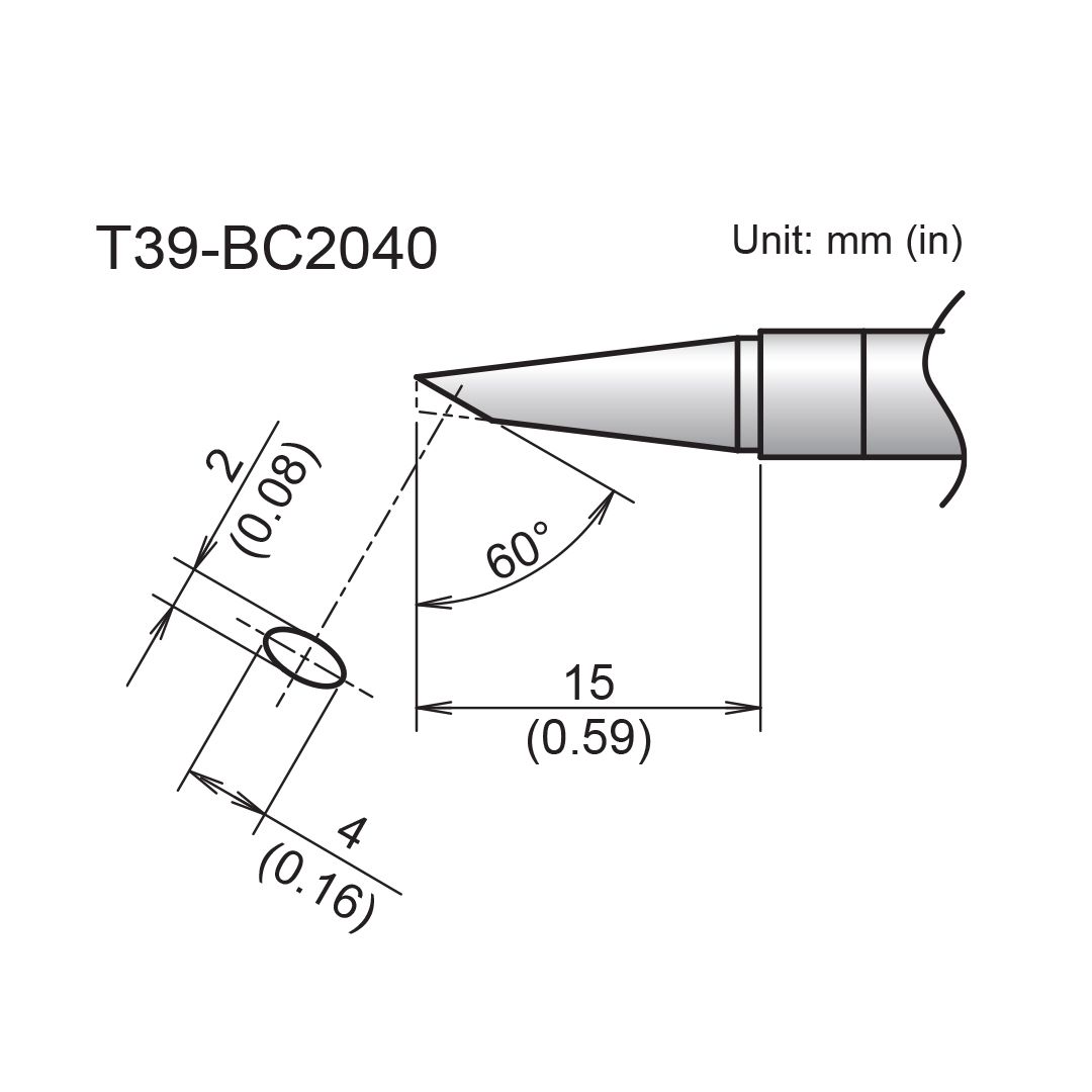 Hakko T39-BC2040 Bevel Tip