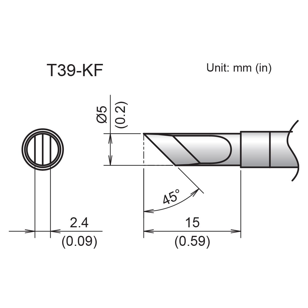 Hakko T39-KF Knife Tip Soldering Tip