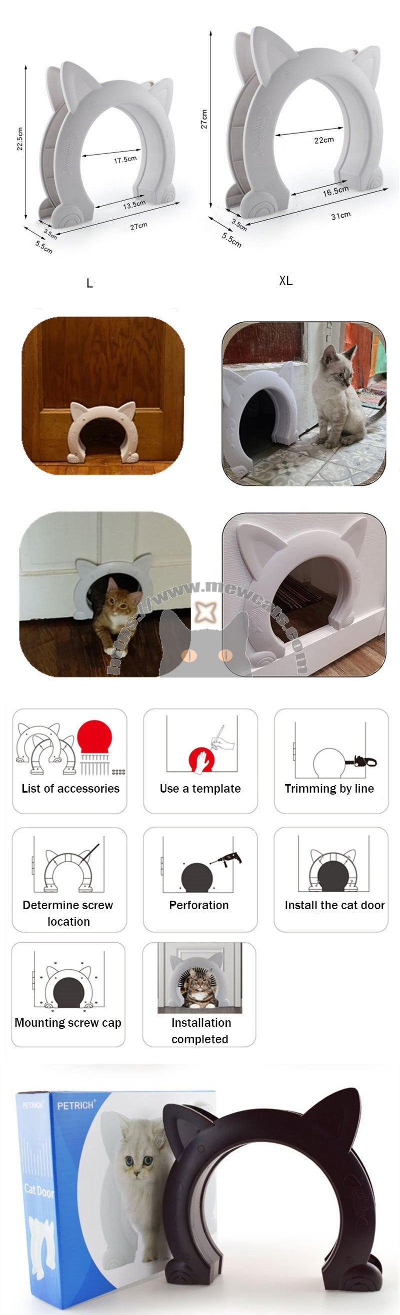 Brush Cat Shape Door Free Access