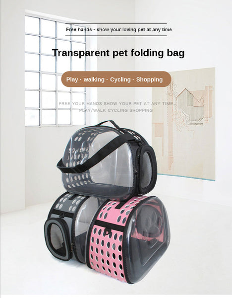 Cat Carrier Bag Transparent Travel 6 Color Crossbody Folding Cat Pack