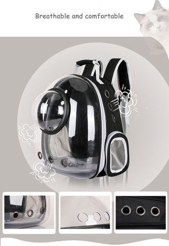 Cat Carrier Bag Travel Breathable Transparent 8 Color Space Capsule Backpack
