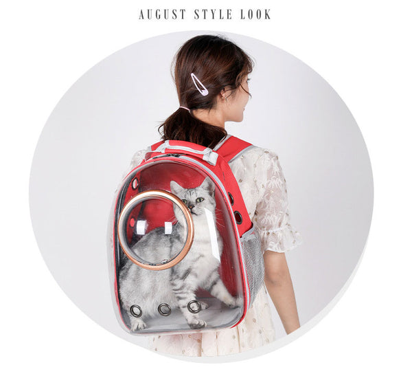 Cat Carrier Bag Travel Breathable Transparent 8 Color Space Capsule Backpack