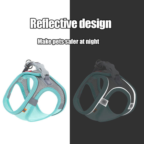 Cat Leash Set Breathable Adjustable Reflective Vest 3 Color Cats Harness