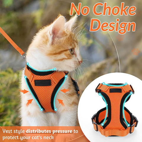 Cat Leash Set Breathable Reflective Strips Jacket 11 Color Adjustable Vest Harnesses