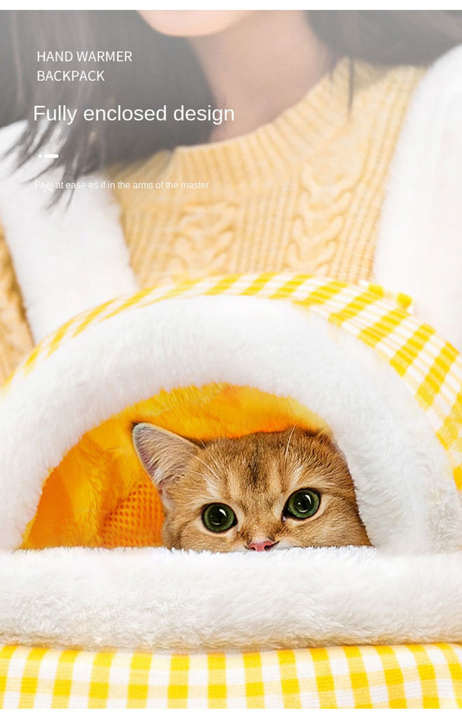Cat Warm Bag Portable Soft 2 Color Breathable Outcrop Backpack