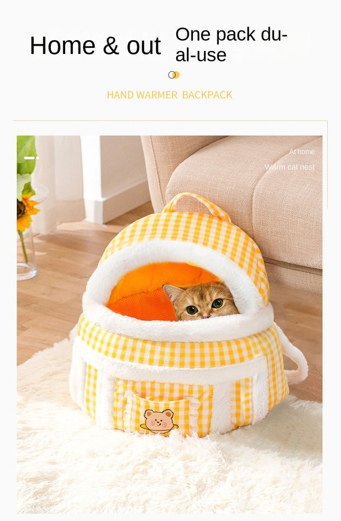 Cat Warm Bag Portable Soft 2 Color Breathable Outcrop Backpack
