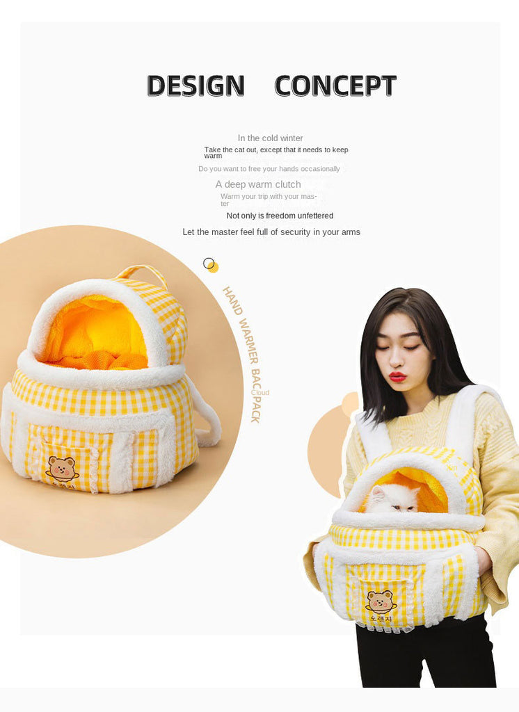 Cat Warm Bag Portable Soft 2 Color Breathable Outcrop Backpack