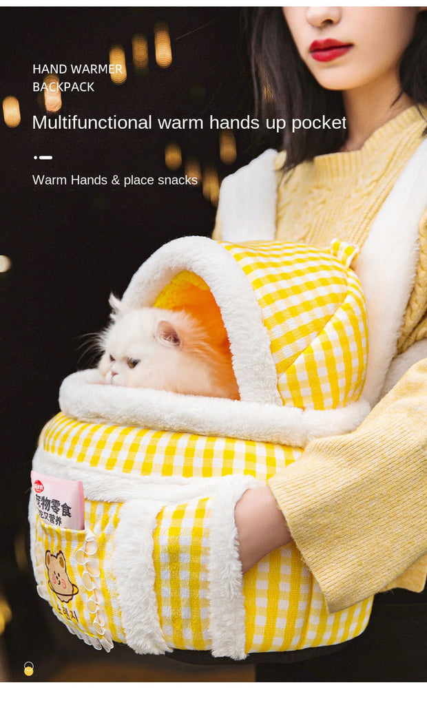 Cat Warm Bag Portable Soft 2 Color Breathable Outcrop Backpack
