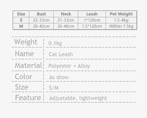 Clouds Cat Harness 4 Color Kitty Leash Set