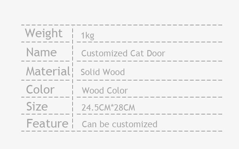Customized Solid Wood Cat Door with Window