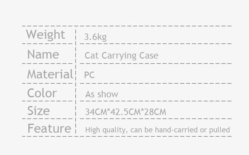 Large Space Cat Carrying Case With Wheels
