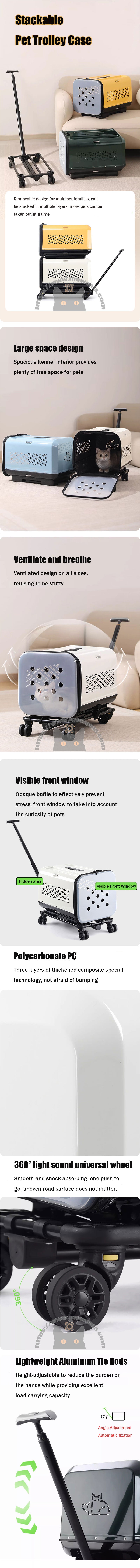 Large Space Double Layer Cat Trolley Case With Wheels
