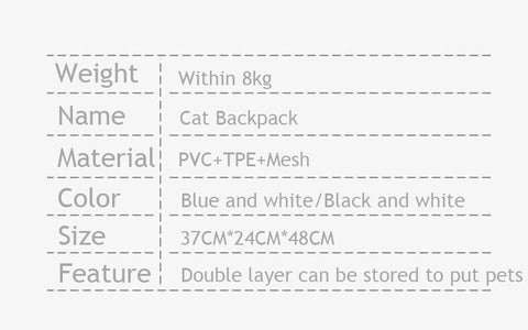 Milk Print Luxury Cat Carrier Backpack Travel Tote Pet Handbag Bag