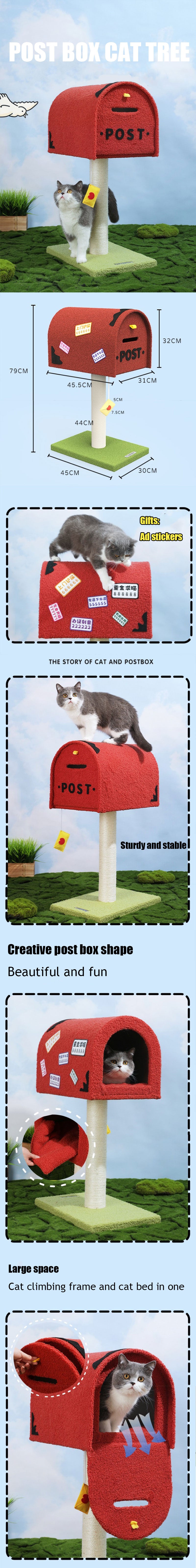 Postbox Cat Climbing Frame Cat Bed All In One Cat Tree