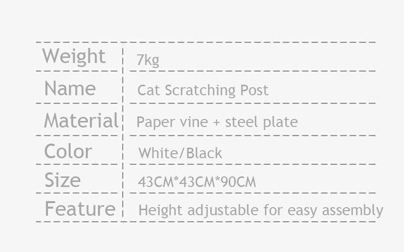 Vertical Large Cat Scratching Post Height-adjustable