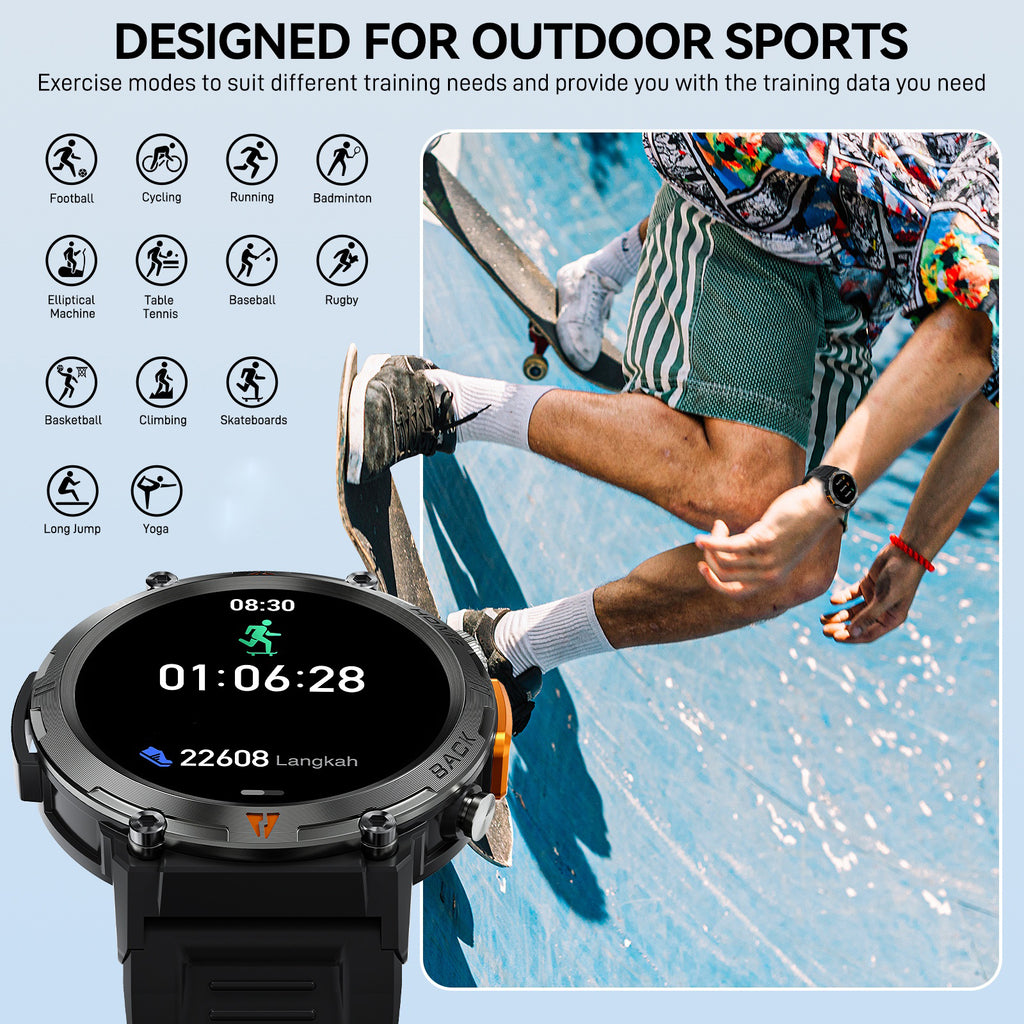 Eigiis Ke3 Outdoor Smartwatch Con Linterna + Brújula Militar