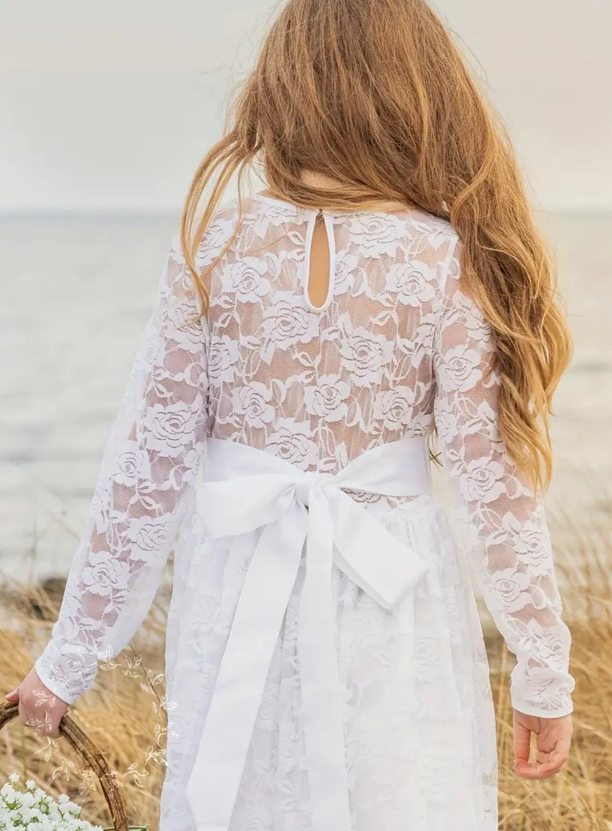 Elegance & Lace, Belted Long Sleeve Dress