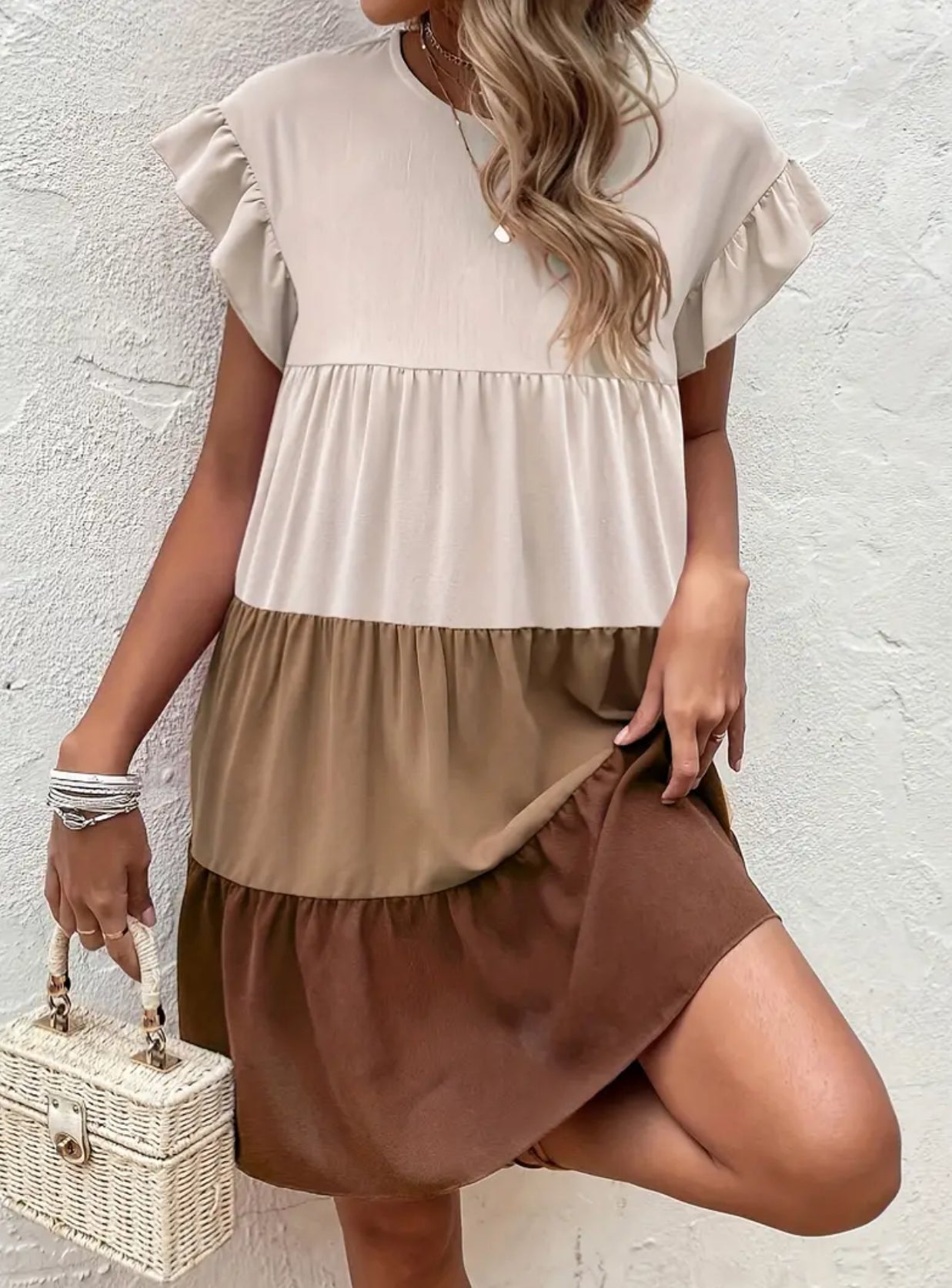 Spring ?? Ruffle Trim Casual Dress