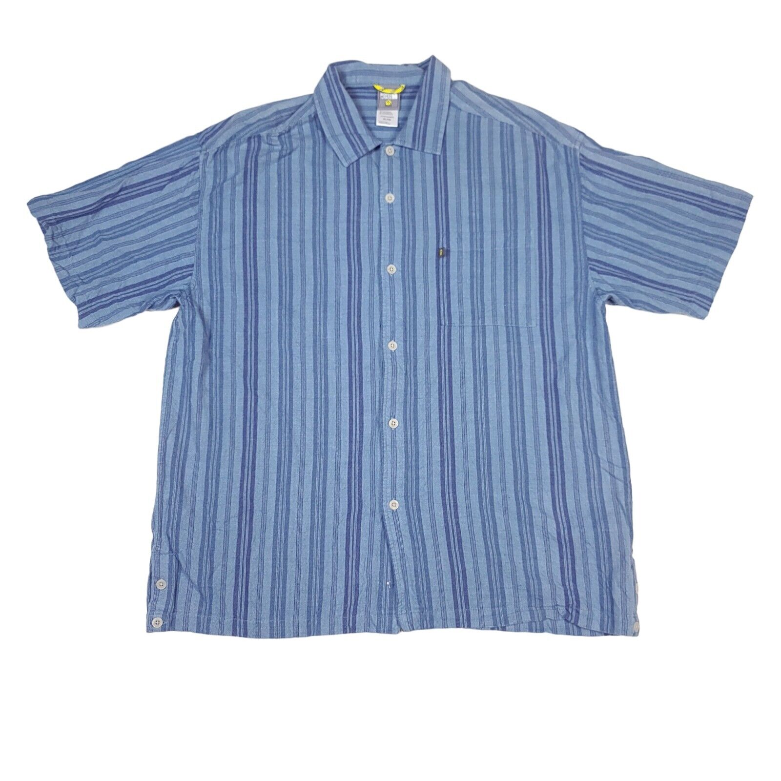 The North Face A5 Blue Striped Button Up Short Sleeve Shirt