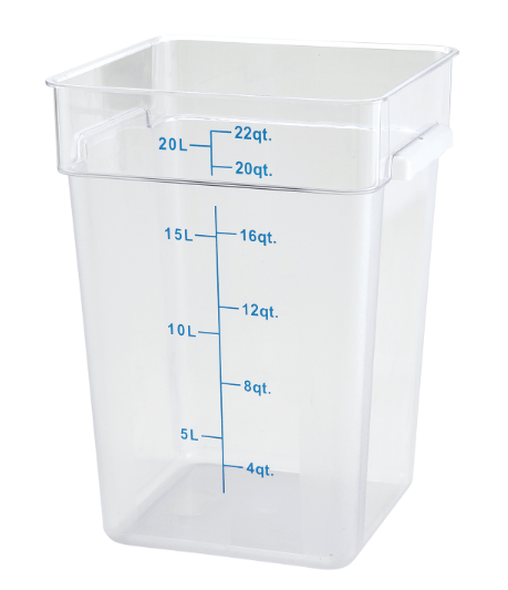 ESC22C Cresco Resco Food Storage Container, 22 Qt., Square, Clear