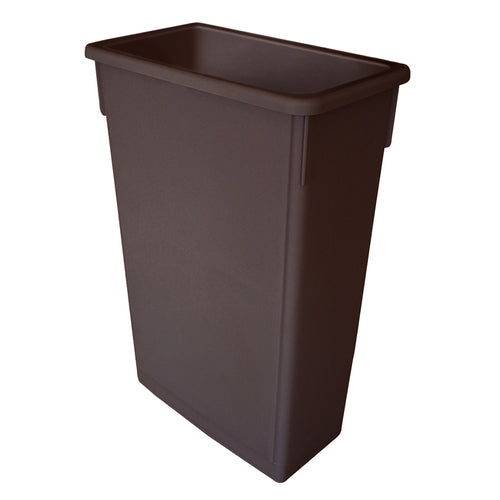 PLTC023B Thunder Group 23 Gallon Brown Rectangle Trash Can