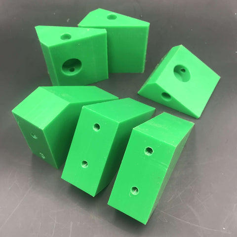 Green HDPE processed parts