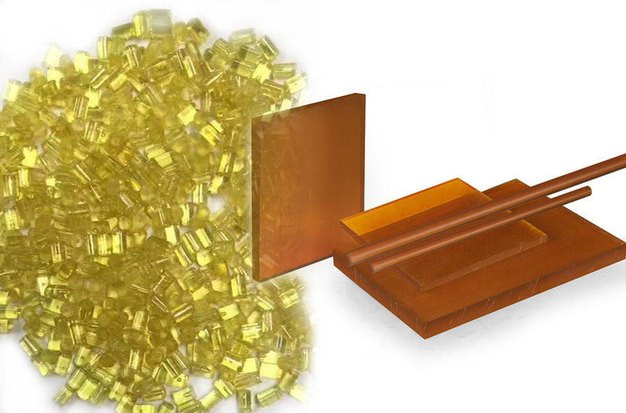 PEI Ultem sheets in natural amber and black colors