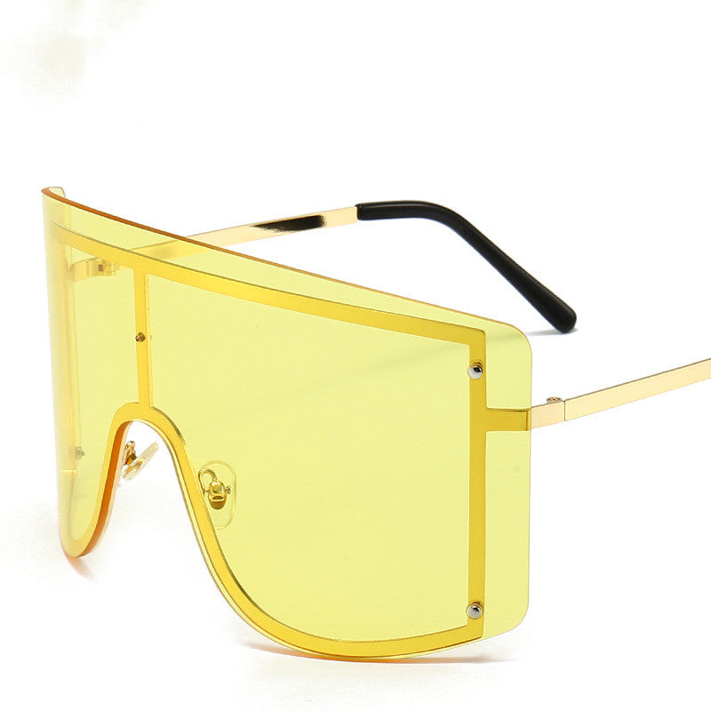 One Piece Sunshade Sunglasses Women Frameless Sunscreen Hat Glasses