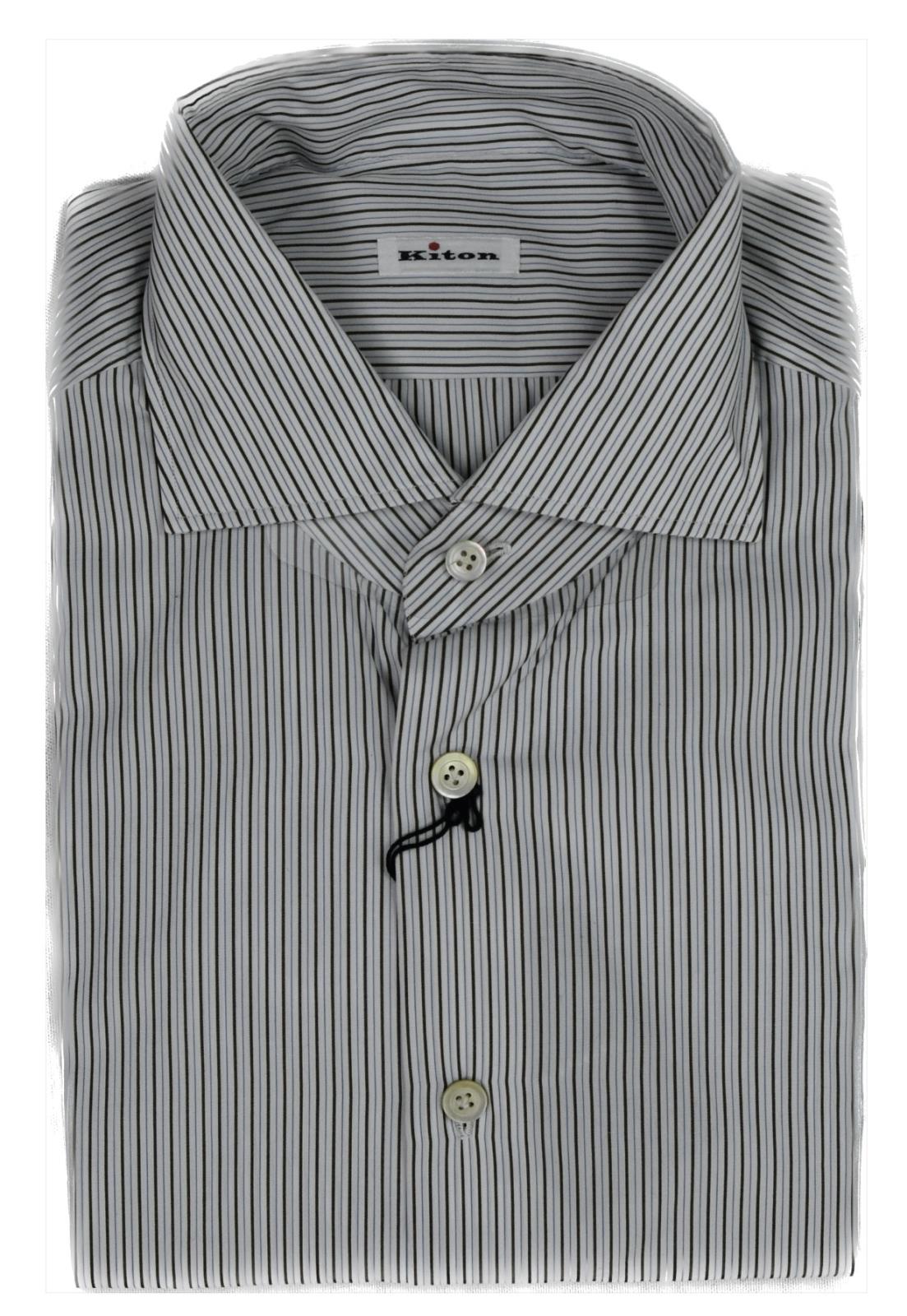 KITON Mens Stripe Dress Shirt Size 17/43 NEW