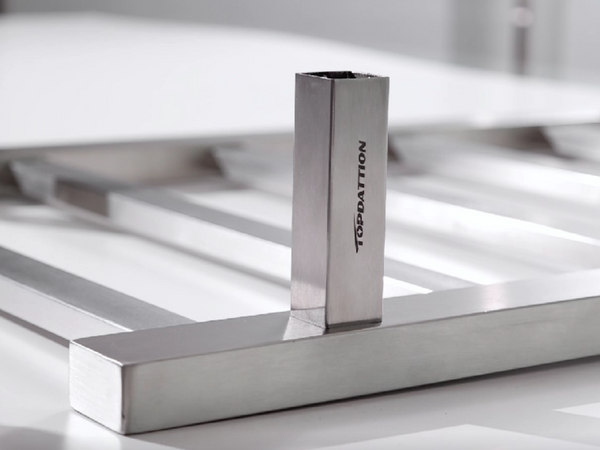 Close up view of the seamless craftsmanship of the Stainless Steel Heated Towel Rack