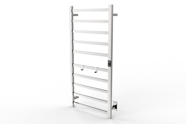 Modern bathroom featuring the sophisticated Stainless Steel Heated Towel Rack as a centerpiece