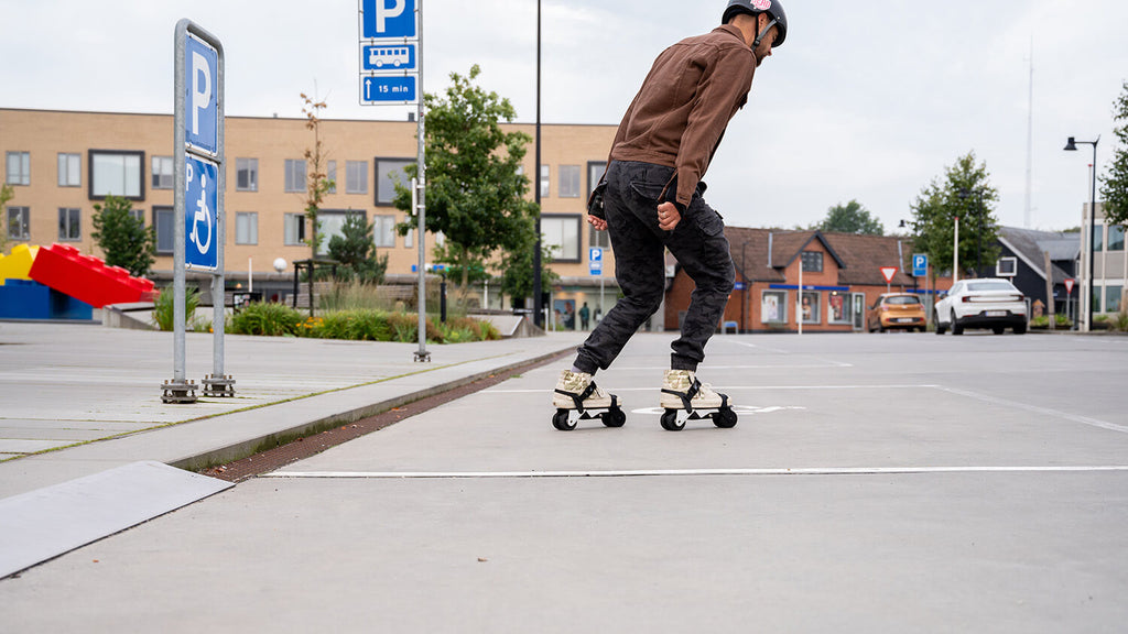 Enjoying the wind on the streets of Denmark in electric shoes