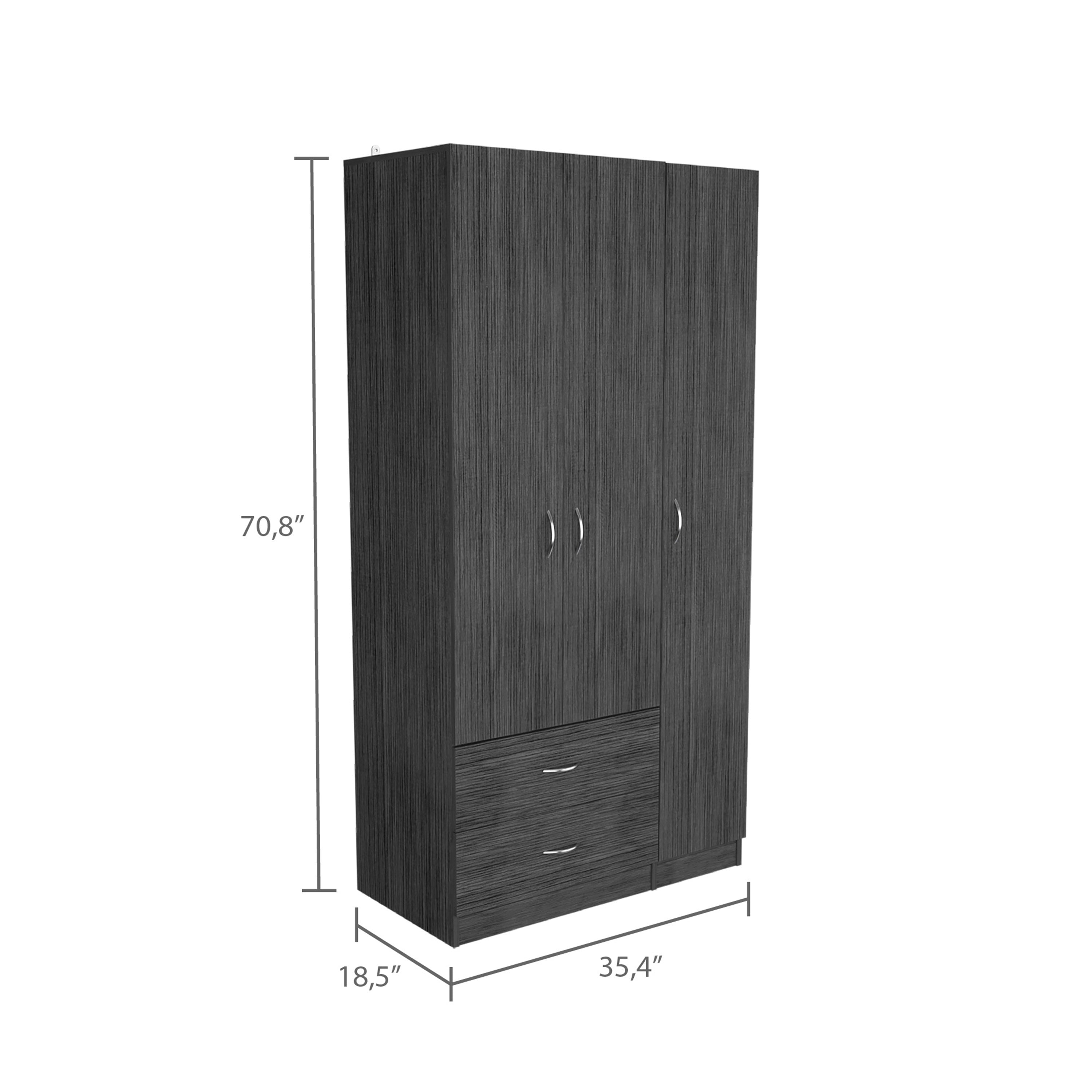 Rowaton 2-Drawer 3-Door  Armoire Smokey Oak