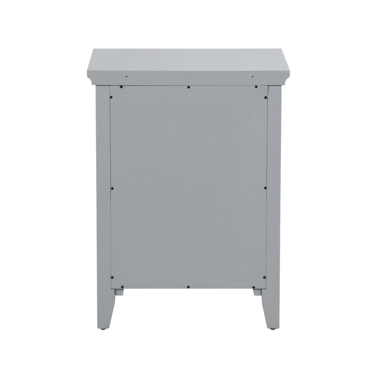 Bedroom Small Bedside Table/Night Stand with Open door Storage Compartments, grey