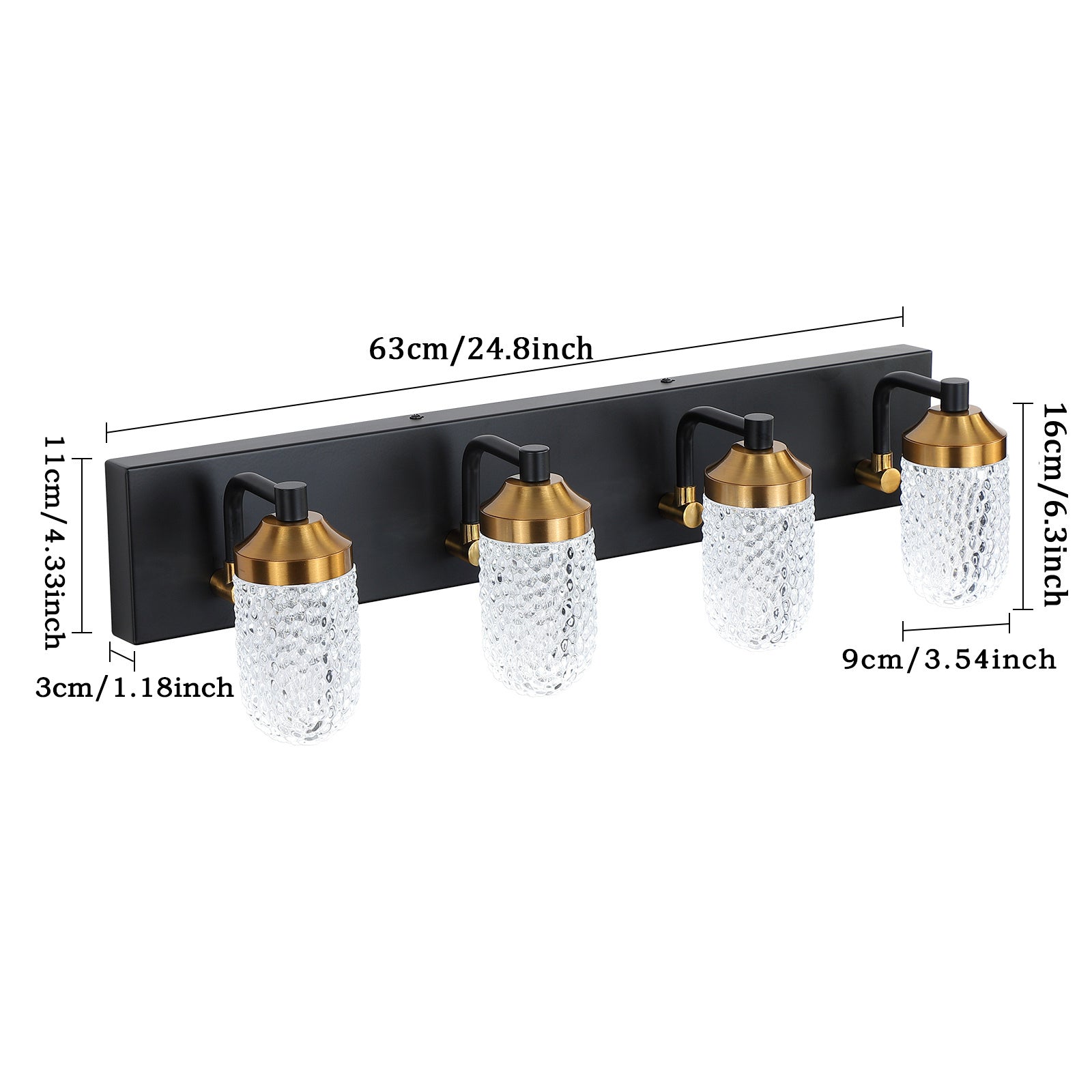 Vanity Lights With 4 LED Bulbs For Bathroom Lighting