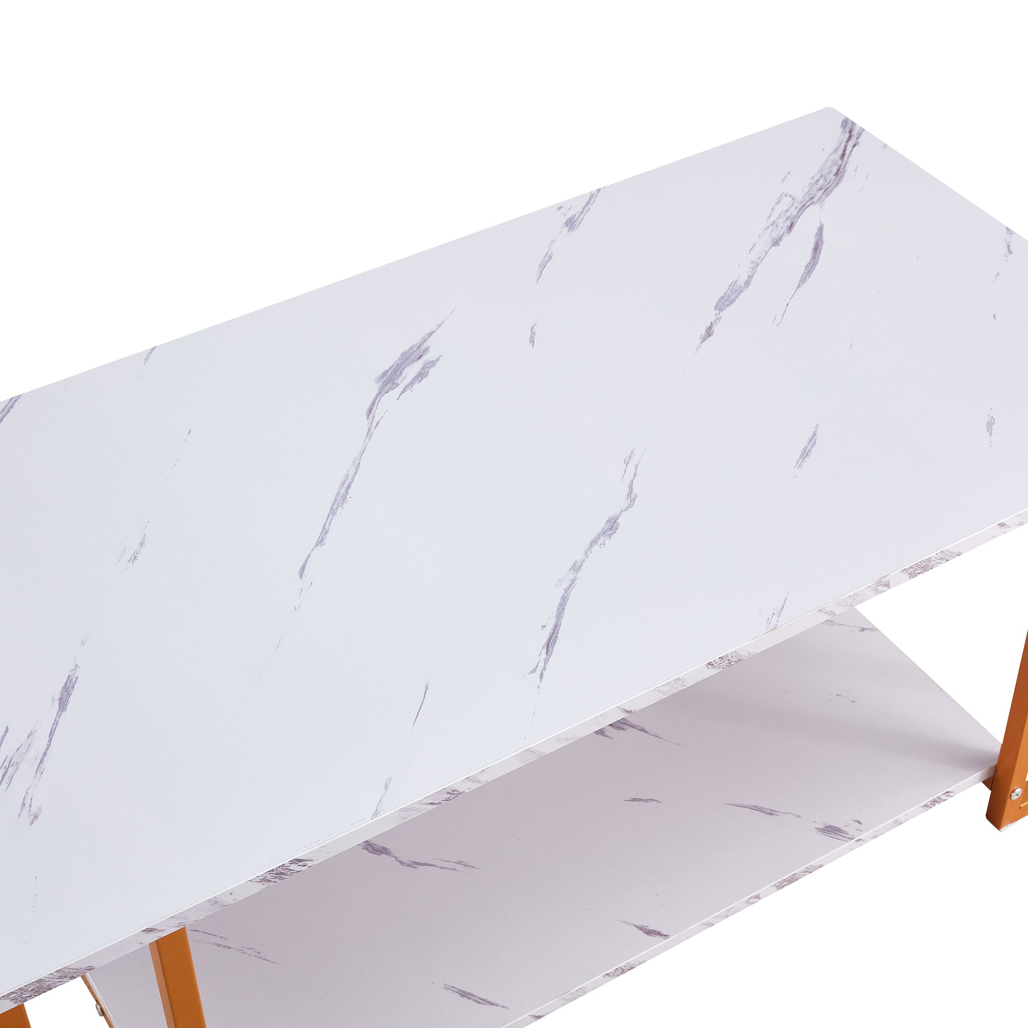 D&N Coffee Table, 2 Layers 1.5cm Thick Marble MDF Rectangle 39.37