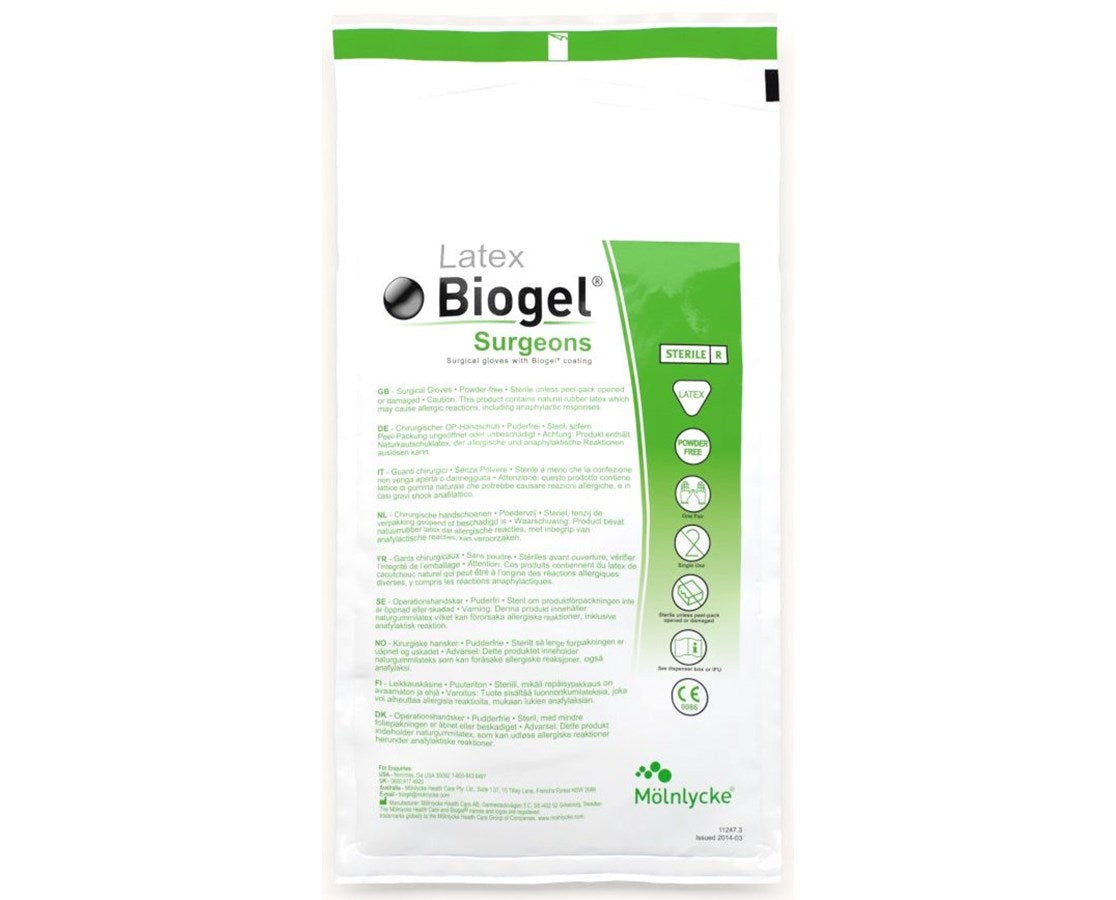 Biogel Surgeons Surgical Gloves - Size 9 - 160/cs - Sterile