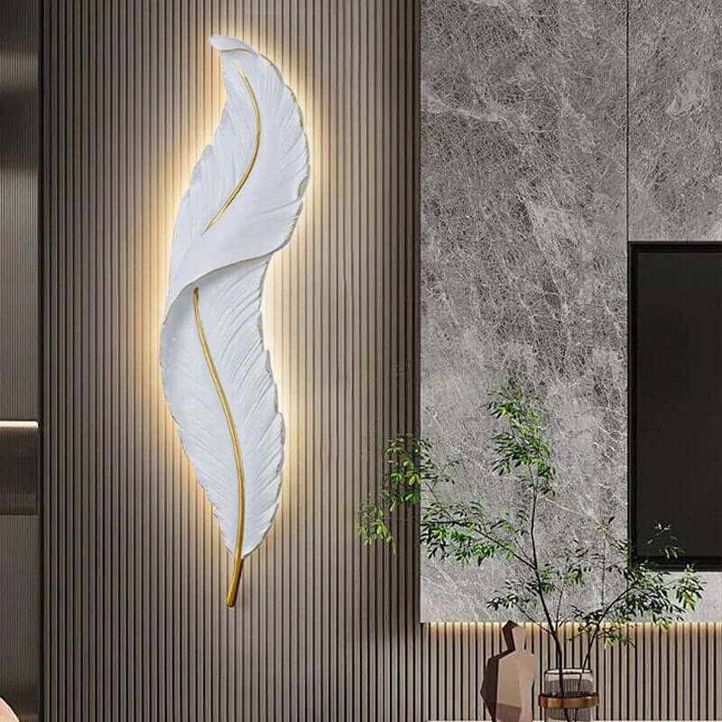 Modern Feather Shaped Wall Lamp