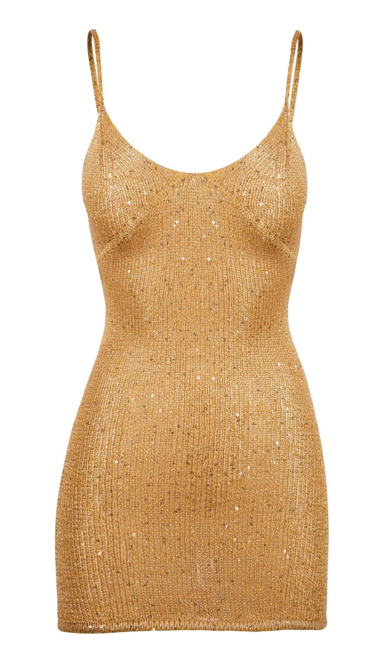 Brigitta Gold Mini Dress