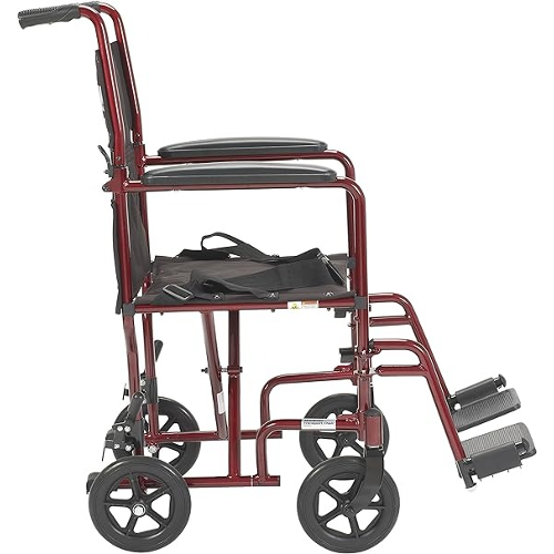 Drive Medical Wheelchair Transport Lightweight Red 19