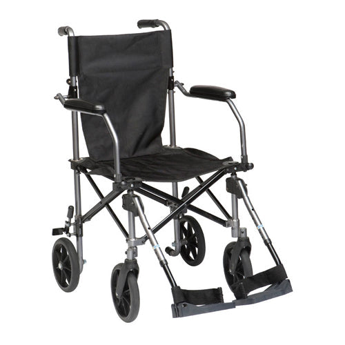 Drive Medical Travelite Transport Chair In A Bag Gunmetal Grey 18