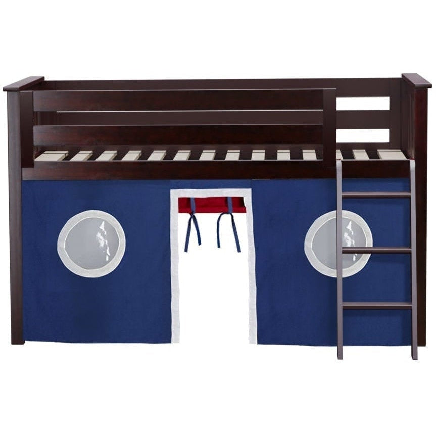 Jackpot Deluxe York Twin Play Loft with Red/Blue/White Curtain