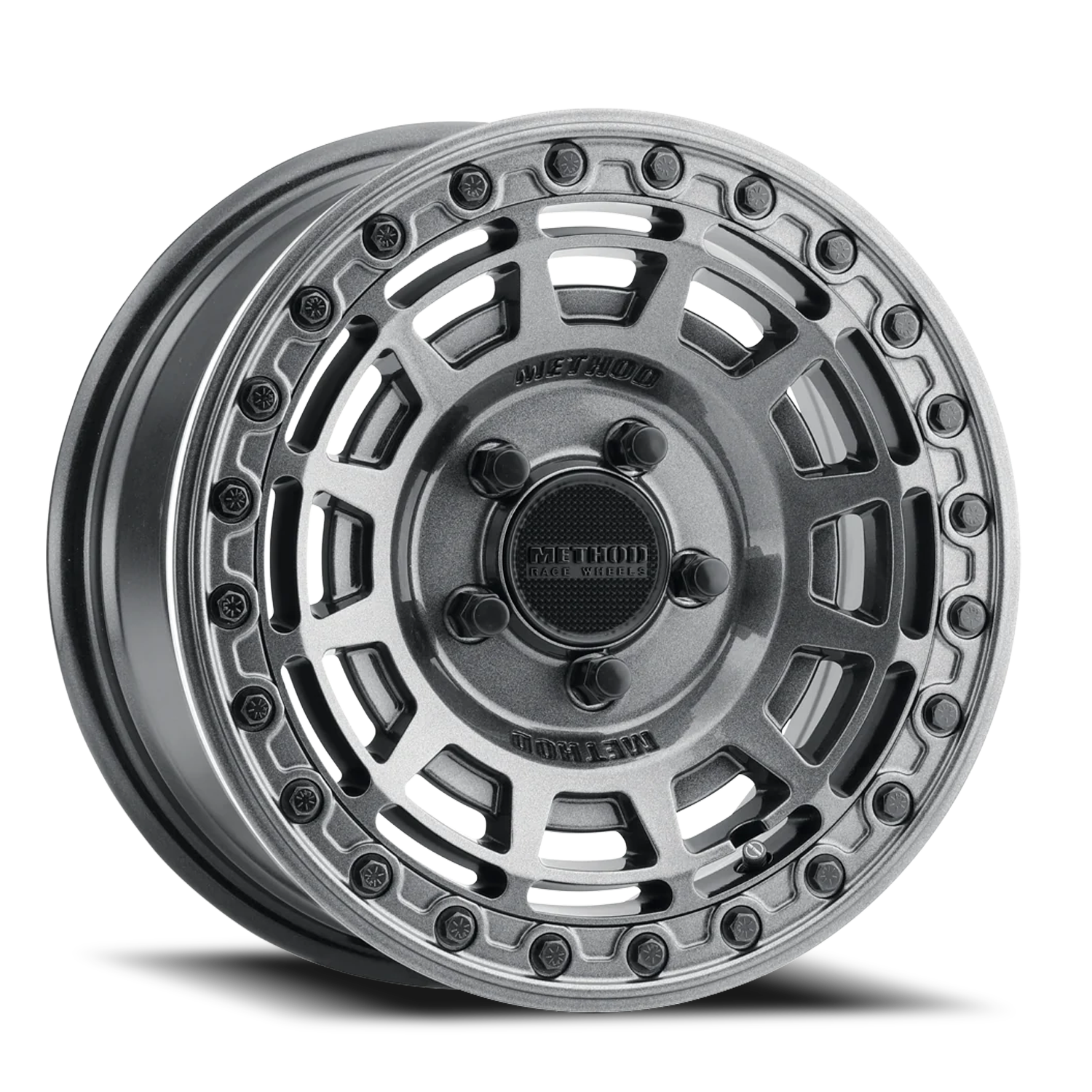 Method Race Wheels 15x10 MR415 Beadlock UTV 5x114.3 Offset +25 Graphite W/ Gloss Graphite Ring